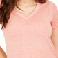Camiseta feminina estilo &amp; co com decote em V e estampa Burnout, marrom, tamanho grande
