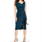 Vestido feminino com cinto e gola alta, azul-petróleo, tamanho 2, da INC International Concepts