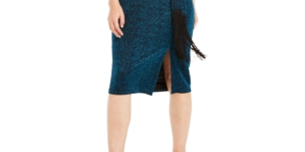 Vestido feminino com cinto e gola alta, azul-petróleo, tamanho 2, da INC International Concepts