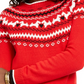 Suéter feminino Charter Club Petite Fair-Isle com gola redonda, tamanho médio, vermelho, tamanho P