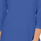 Karen Scott Blusa Feminina de Algodão com Tachas e Gola Dividida Azul Tamanho P