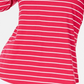 Blusa feminina listrada com decote aberto Charter Club, rosa marroquino, tamanho pequeno e pequeno