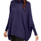Alfani Suéter Poncho Feminino Petite Gola Alta Roxo Tamanho Petite Pequeno-Médio