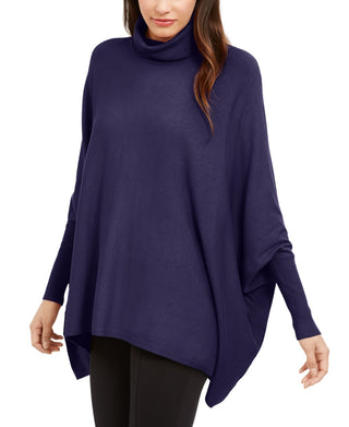 Alfani Suéter Poncho Feminino Petite Gola Alta Roxo Tamanho Petite Pequeno-Médio
