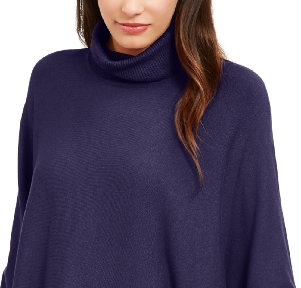 Alfani Suéter Poncho Feminino Petite Gola Alta Roxo Tamanho Petite Pequeno-Médio