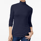 Blusa de gola alta feminina Maison Jules, azul-marinho, tamanho extragrande