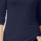 Blusa de gola alta feminina Maison Jules, azul-marinho, tamanho extragrande