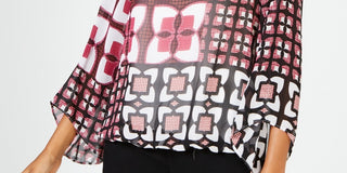 Blusa Alfani Feminina Petite com Estampa Batik Rosa Tamanho PL