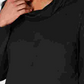 Blusa feminina Karen Scott de manga comprida mesclada e gola alta, tamanho preto, tamanho pequeno
