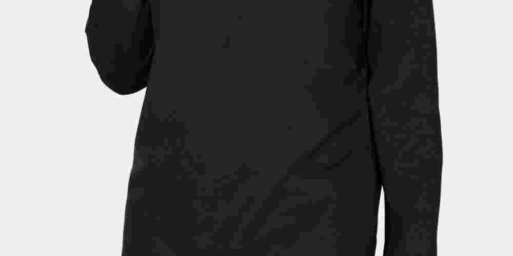 Blusa feminina Karen Scott de manga comprida mesclada e gola alta, tamanho preto, tamanho pequeno