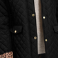 Jaqueta feminina acolchoada com capuz e estampa de leopardo Charter Club, preta, tamanho XG