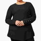 Suéter túnica feminino Alfani Plus com nervuras, preto, tamanho 0X