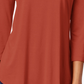 Blusa feminina manga três quartos JM Collection vermelha tamanho PS