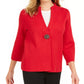 Cardigan feminino JM Collection com broche para festa de fim de ano, vermelho, tamanho grande