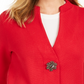 Cardigan feminino JM Collection com broche para festa de fim de ano, vermelho, tamanho grande