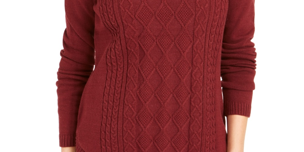 Suéter feminino Charter Club de tricô com acabamento em botões, vermelho, tamanho PS/M