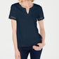 Blusa feminina Charter Club de algodão com decote dividido, azul, tamanho XX-G