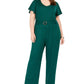Macacão feminino plus size com cinto canelado, coleção NY, verde, tamanho 2XP