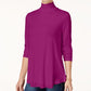 JM Collection Top feminino de gola alta pequena rosa tamanho PL