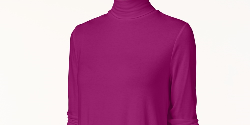 JM Collection Top feminino de gola alta pequena rosa tamanho PL