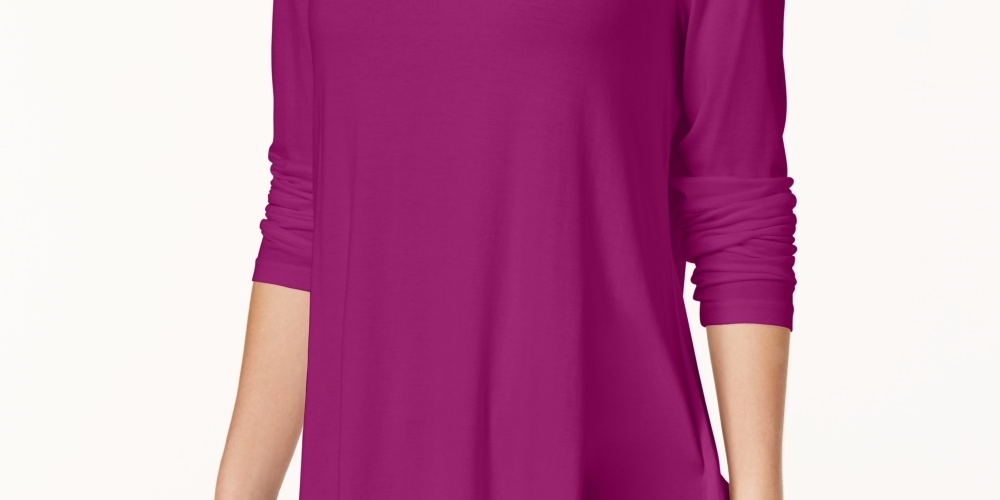 JM Collection Top feminino de gola alta pequena rosa tamanho PL