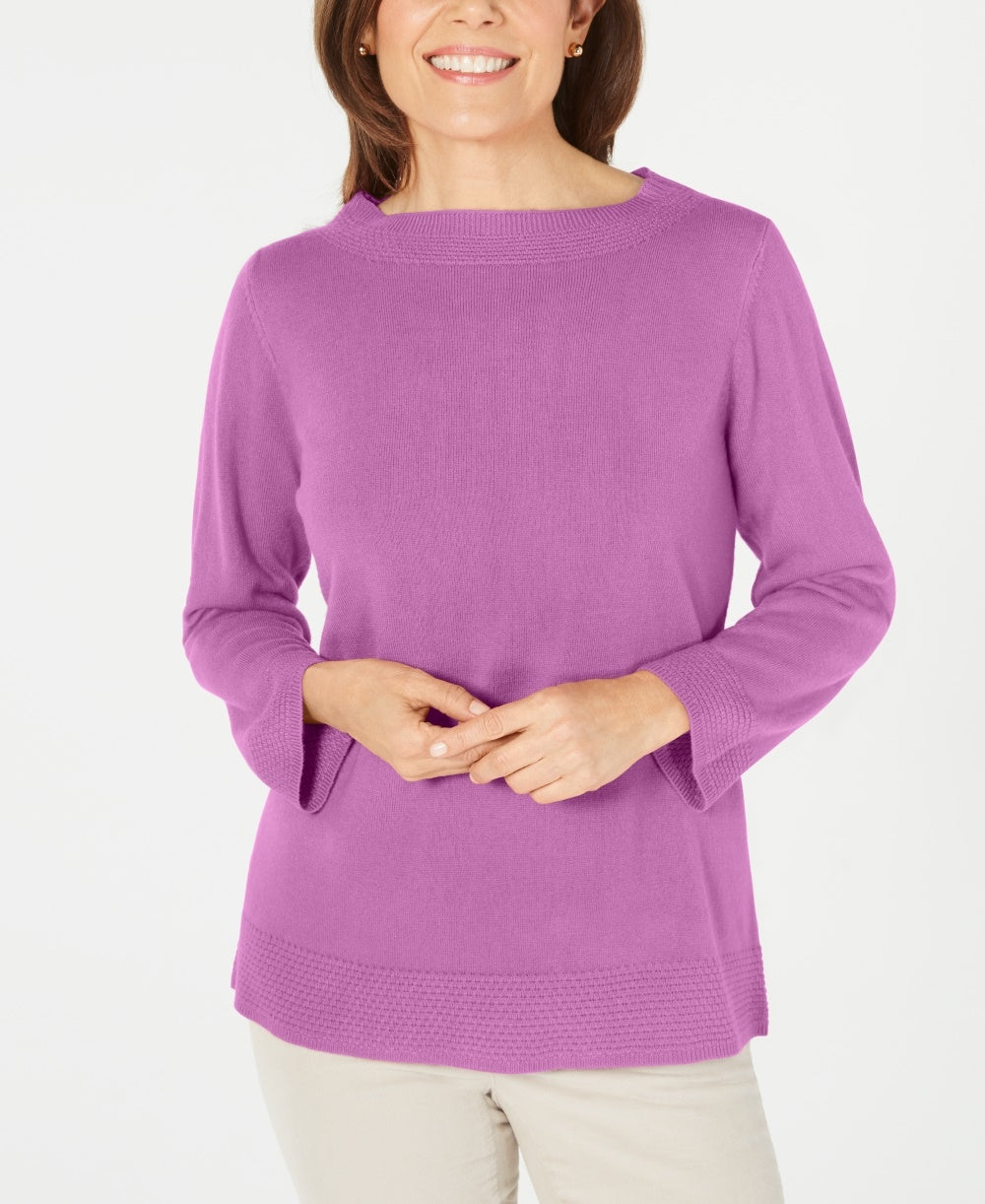 Karen Scott Suéter Feminino Gola Alta Roxo Tamanho Pequeno Médio