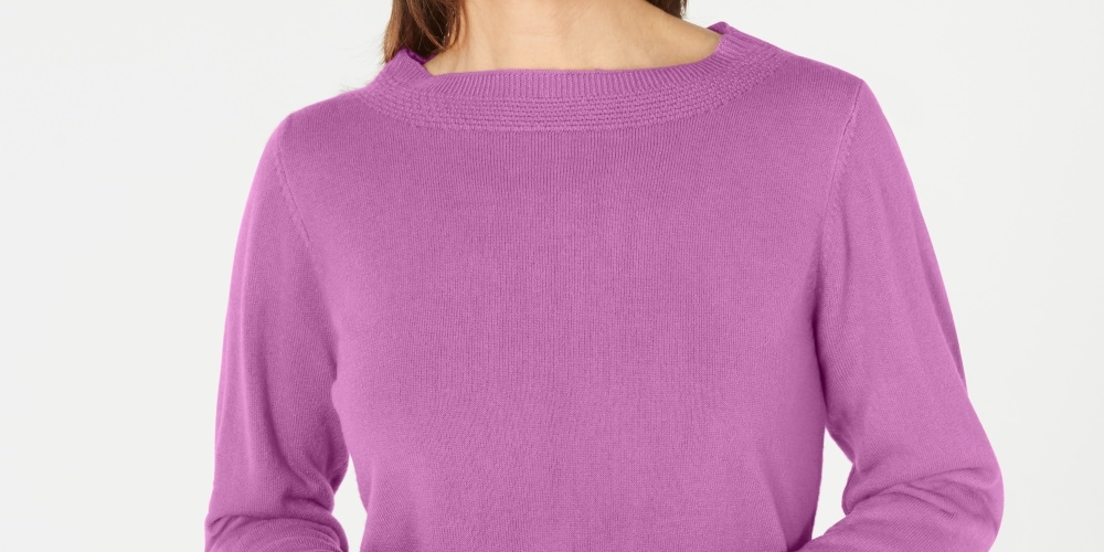 Karen Scott Suéter Feminino Gola Alta Roxo Tamanho Pequeno Médio