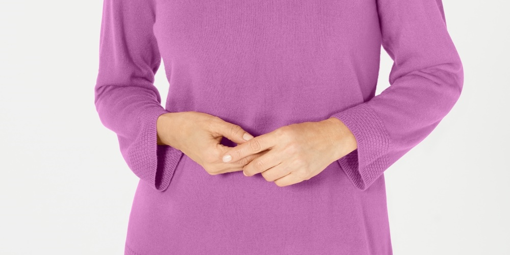 Karen Scott Suéter Feminino Gola Alta Roxo Tamanho Pequeno Médio