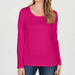 Blusa feminina Karen Scott de algodão com decote redondo, rosa, tamanho P