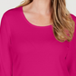 Blusa feminina Karen Scott de algodão com decote redondo, rosa, tamanho P