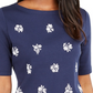 Blusa feminina Karen Scott de algodão estampada e recortada, azul, tamanho X-S
