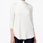 JM Collection Top feminino de gola alta tamanho natural pequeno