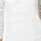 Charter Club Top feminino de renda pequena com manga 3/4, branco, tamanho P