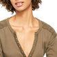 Free People Feminino Militar Mix Henley Tamanho Verde Tamanho Médio