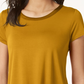Camiseta feminina Alfani com acabamento em cetim, tamanho PP, amarela