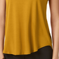 Camiseta feminina Alfani com acabamento em cetim, tamanho PP, amarela
