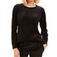 Moletom esportivo feminino Karen Scott de veludo preto, tamanho X-S