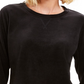 Moletom esportivo feminino Karen Scott de veludo preto, tamanho X-S