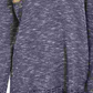 Suéter feminino texturizado de manga comprida com gola joia, tamanho pequeno e médio, azul