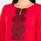 Blusa peplum feminina com renda frontal, tamanho pequeno, vermelho, da NY Collection, tamanho XL