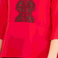 Blusa peplum feminina com renda frontal, tamanho pequeno, vermelho, da NY Collection, tamanho XL