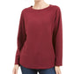 Karen Scott Top feminino de microfibra Petite Roxo Tamanho Petit X-Large