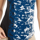 Camiseta feminina Alfani estampada com bainha redonda, azul, tamanho P