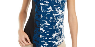 Camiseta feminina Alfani estampada com bainha redonda, azul, tamanho P