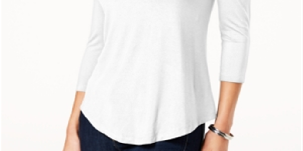 JM Collection Blusa feminina com ombros descobertos, branca, tamanho médio