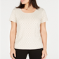 Camiseta feminina Karen Scott com decote redondo, marrom, tamanho extragrande