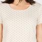 Camiseta feminina Karen Scott com decote redondo, marrom, tamanho extragrande