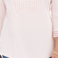 Karen Scott Top Henley Feminino Crochê com Acabamento Rosa Tamanho P