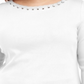 Karen Scott Top de algodão feminino plus size com ilhós e renda, tamanho 0X