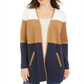 Cardigan feminino Charter Club Milano Cotton Colorblocked Azul Tamanho P
